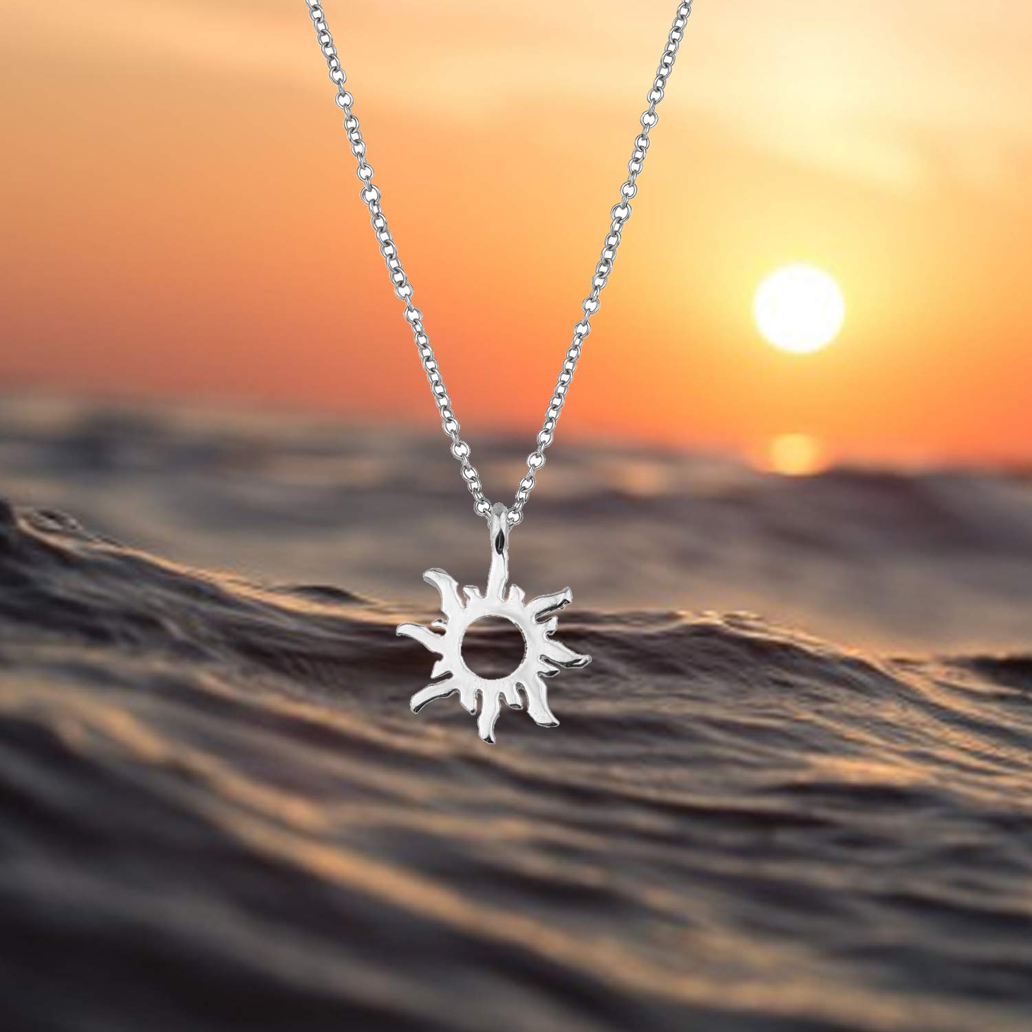 MYOSPARK Simple Sun Pendant Necklace for Women - Elegant Gold or Silver Jewelry Gift with Message Card - Perfect for Birthday, Anniversary, Valentine's Day & Everyday Wear
