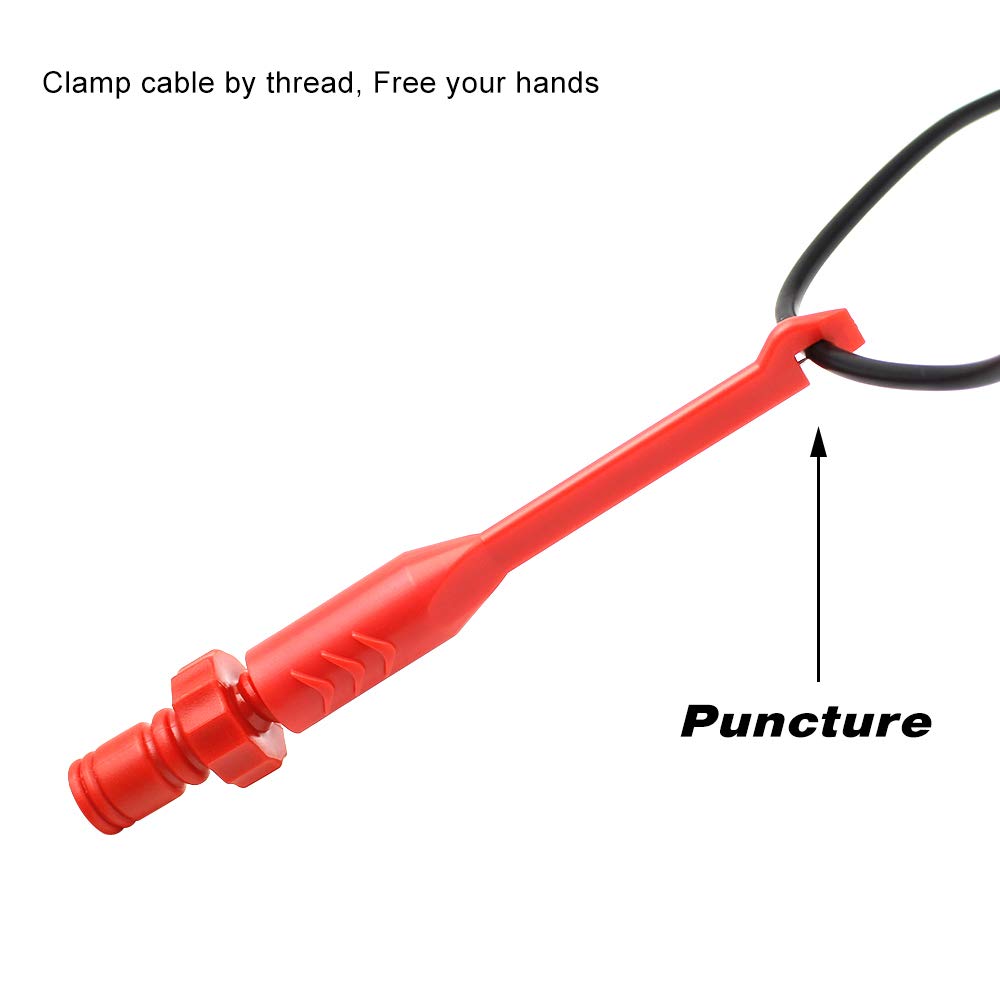 Automotive Diagnostic Probe Clips - 2 Pack Black & Red Electronic Wire Piercing Back Probe Pins for Car Circuit Testing | Perfect for Mechanics, DIY Car Repairs & Electrical Troubleshooting