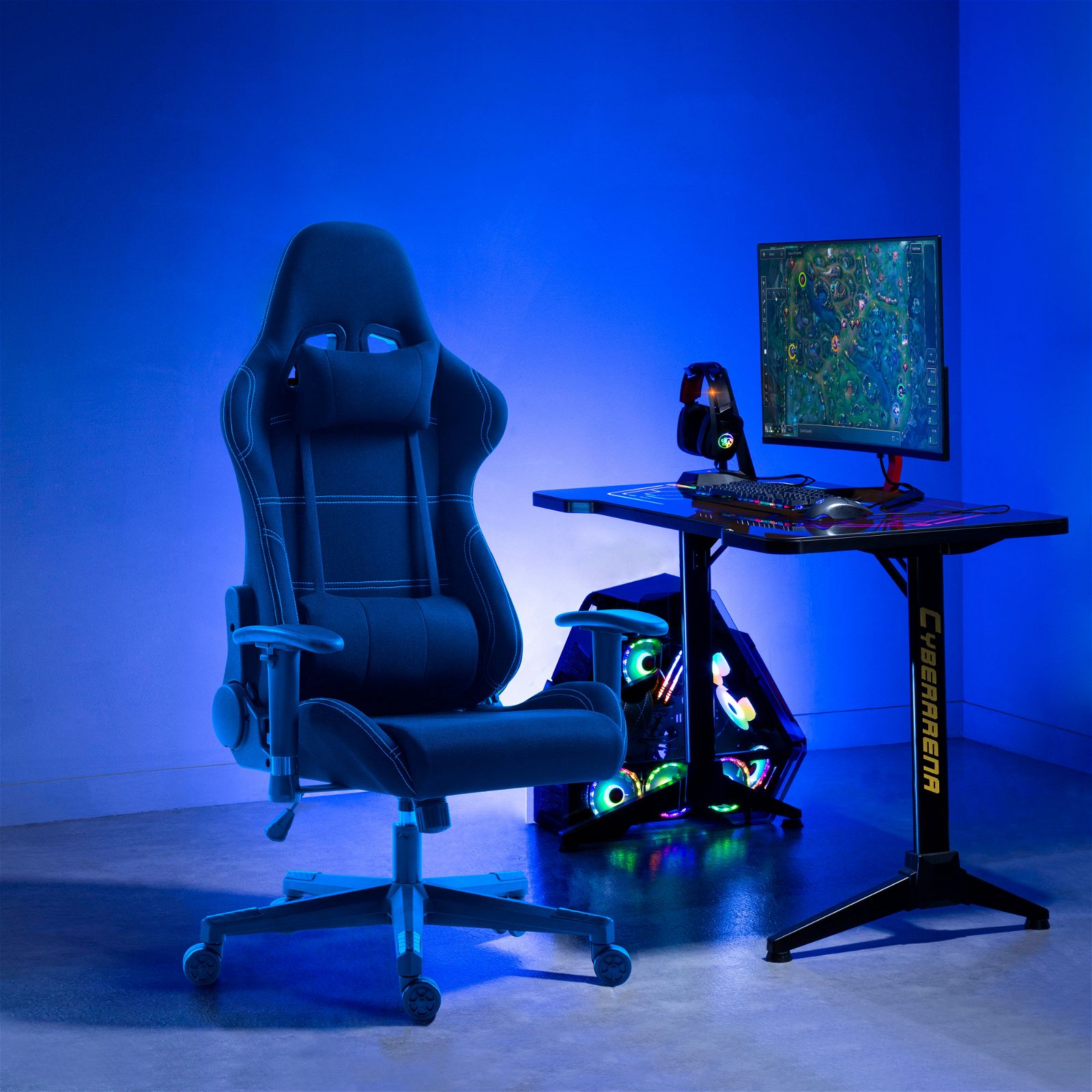Stealth Ergonomic Gaming & Office Chair with Adjustable Armrests - Black by Tauris | Perfect for Long Gaming Sessions & Home Office Work