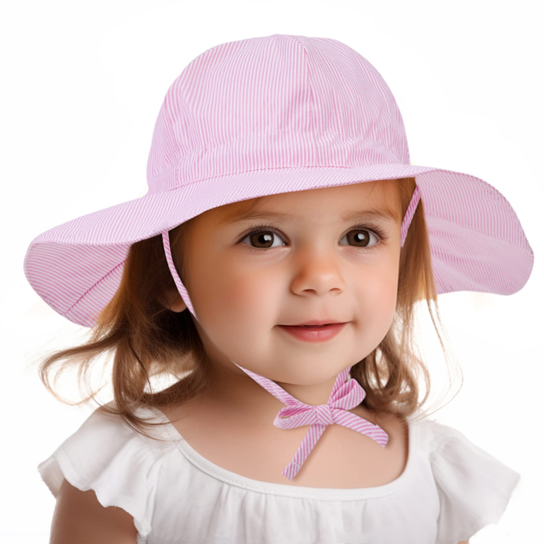 Zando UPF 50+ Baby Sun Hat - Toddler Sun Protection Bucket Hat for Boys & Girls 0-4T, Wide Brim Infant Beach Hat - Perfect for Outdoor Play, Park Visits & Summer Vacations