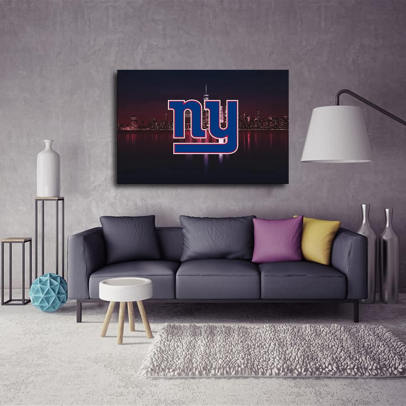 New York Giants Football Poster - NFL Sports Wall Art Canvas Print for Living Room, Bedroom, Man Cave Decor - Unframed 8x12 Inch American Football Gift for Fans