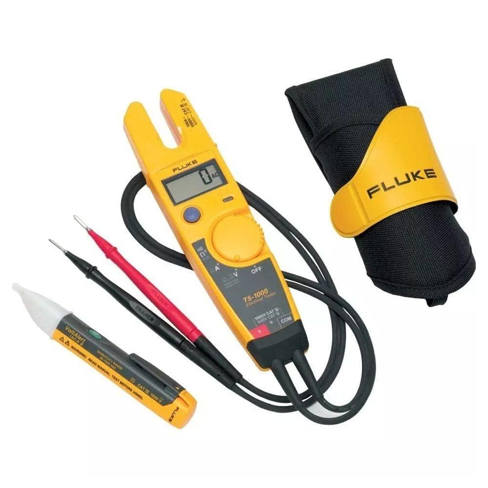 Fluke T5-H5-1AC 3-Piece Electrical Tester Kit with 1000V Voltage Tester, Custom Holster & AC Voltage Detector - Perfect for Electricians, HVAC Technicians & Industrial Maintenance