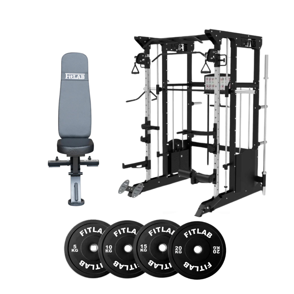 FX200 Adjustable Weight Bench with Black Weight Plates - Commercial Grade Home Gym Equipment for Strength Training & Fitness - Perfect for Home Workouts & Garage Gyms