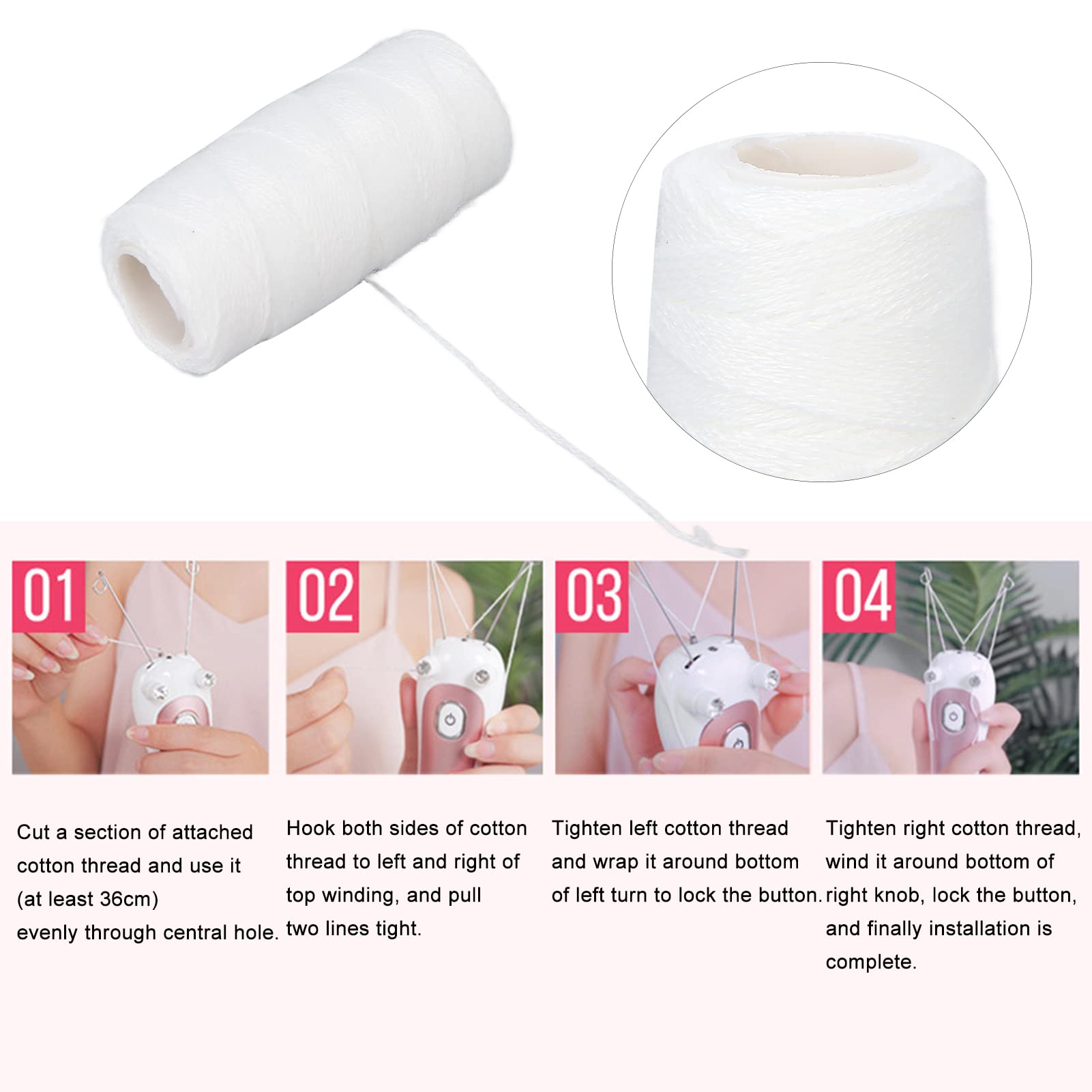 Electric Facial Hair Remover Replacement Wire - Cotton Thread Epilator for Women | Painless Hair Removal for Face, Body & Bikini Line | Smooth Skin at Home & Salon Use