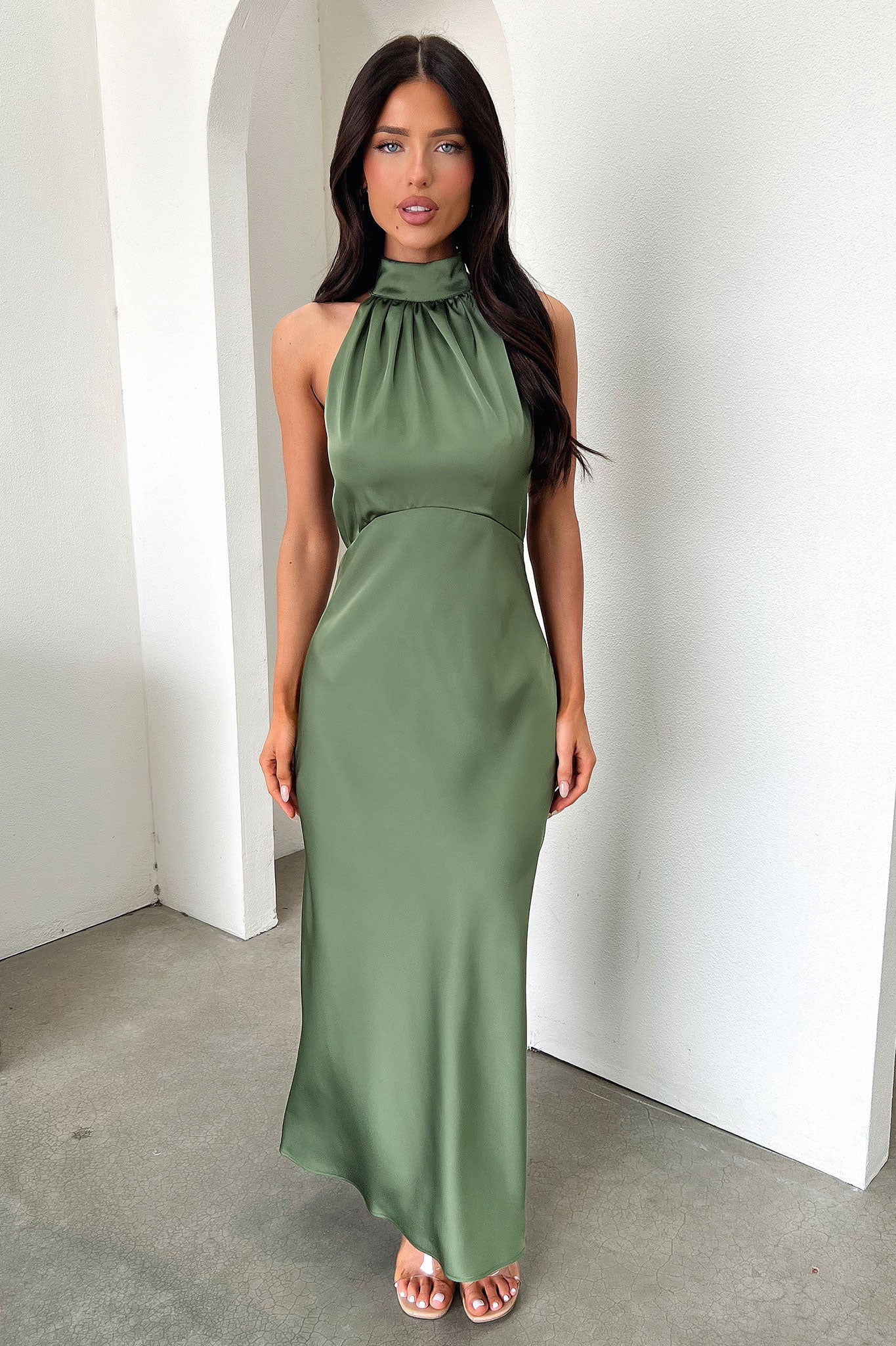 Daphne Dress in Olive Green - Elegant Women's Casual & Party Wear for Everyday Comfort