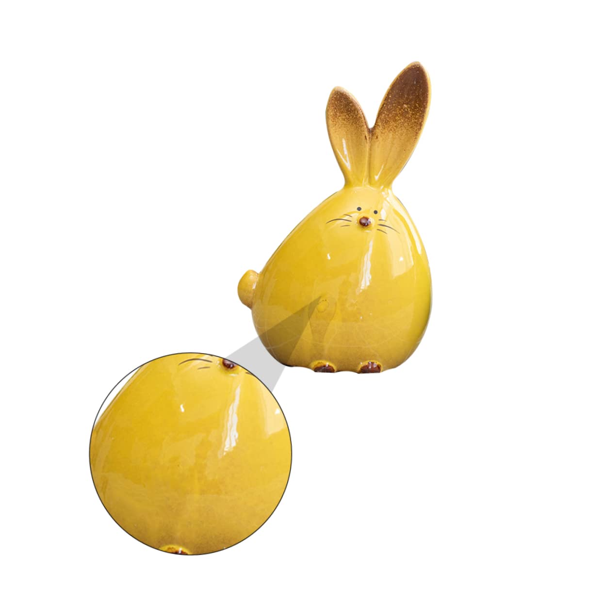 2Pcs Easter Bunny Figurines - Ceramic Rabbit Ornaments, Cute Bunny Desktop Decor, Spring Home Decoration for Easter, Table Centerpiece, Gift Idea