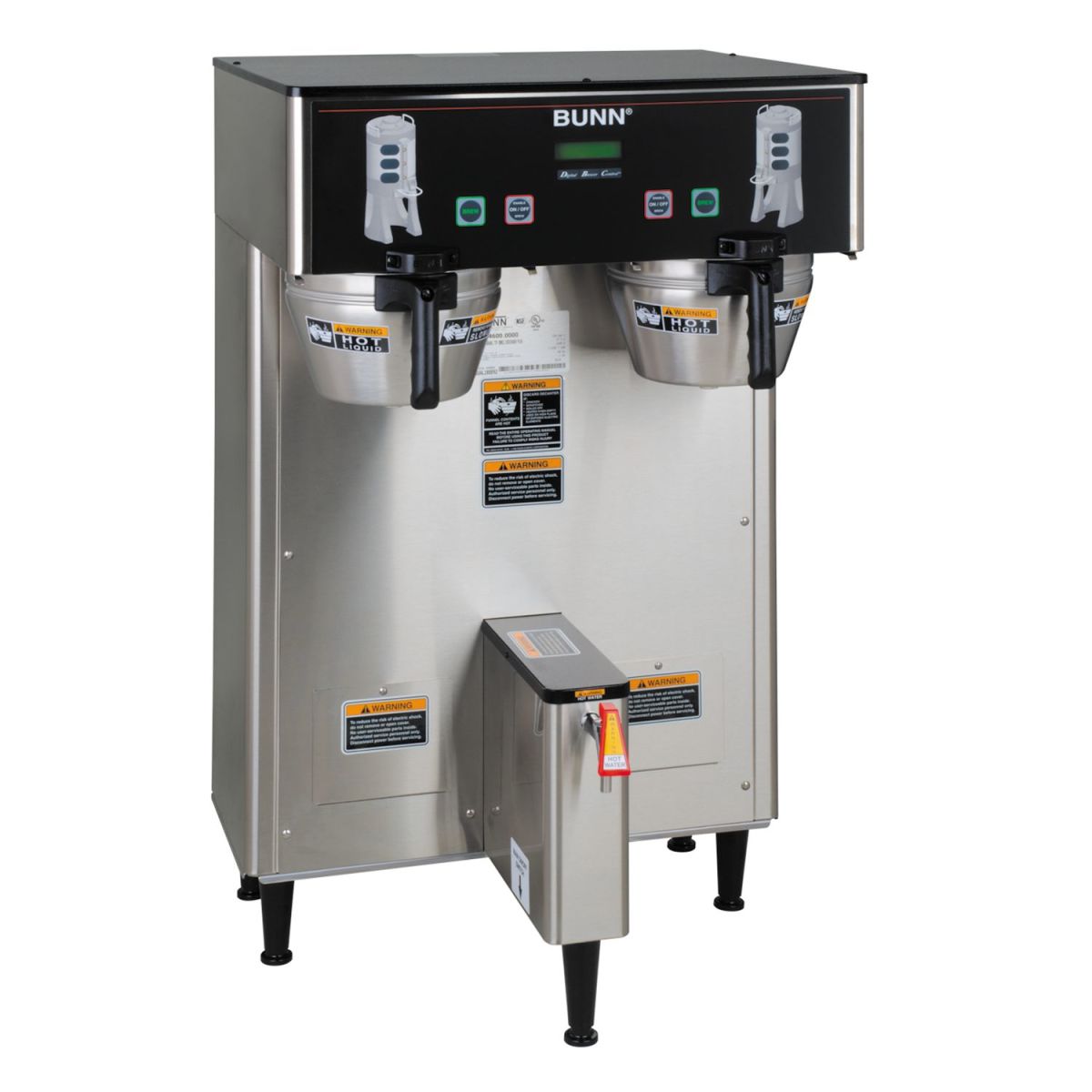 BUNN Dual BrewWISE ThermoFresh DBC 120/240V Commercial Coffee Brewer with Funnel Locks - Perfect for Offices, Restaurants, and Cafes