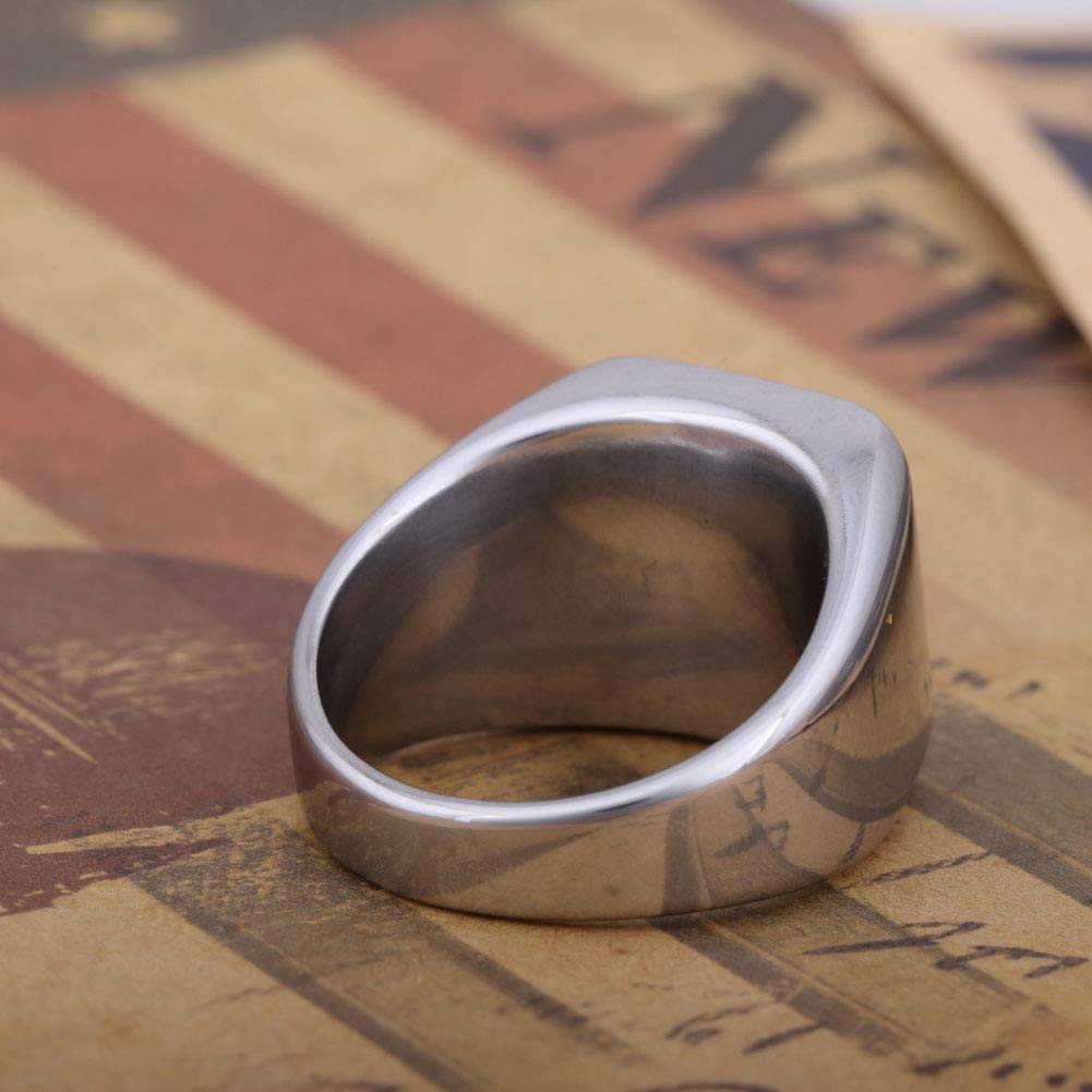 Polished Sigil Prosperity Jupiter Symbol Engraved Stainless Steel Ring for Men & Women - Perfect for Spiritual Protection, Wealth Attraction & Fashion Jewelry