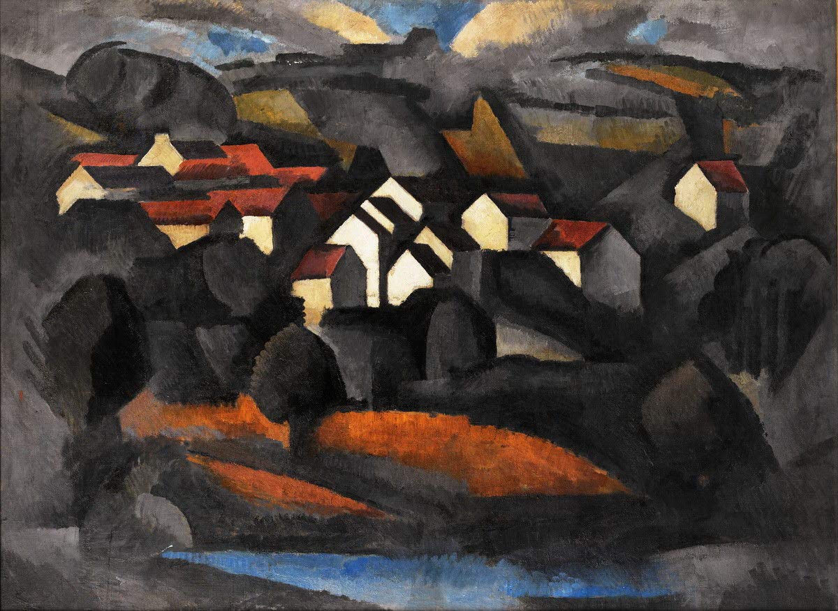 Rogerde La Fresnaye Giclee Print - Famous Landscape Painting Reproduction Wall Art Poster (Ferte-Sous-Jouarre Final Version) - Perfect for Home Decor, Office & Gallery Display