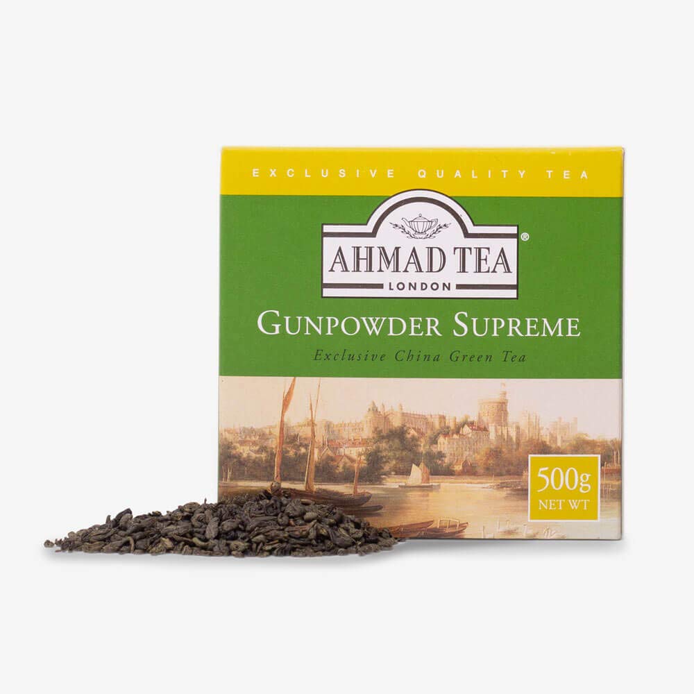 Ahmad Tea Gunpowder Green Tea - 500g (17.6 oz) Pack of 1 | Premium Loose Leaf Tea for Brewing, Iced Tea & Tea Ceremonies | Perfect for Home, Office & Gifting