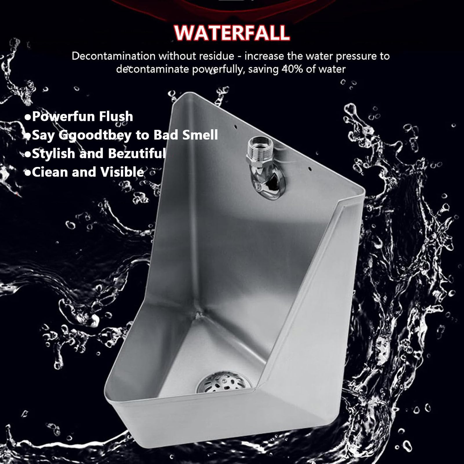 304 Stainless Steel Small Urinal for Men - Free Flush Triangle Design for Home, Hotel, Restaurant & Public Toilets | Durable & Hygienic Bathroom Solution for Airbnb, Homestay & Commercial Use