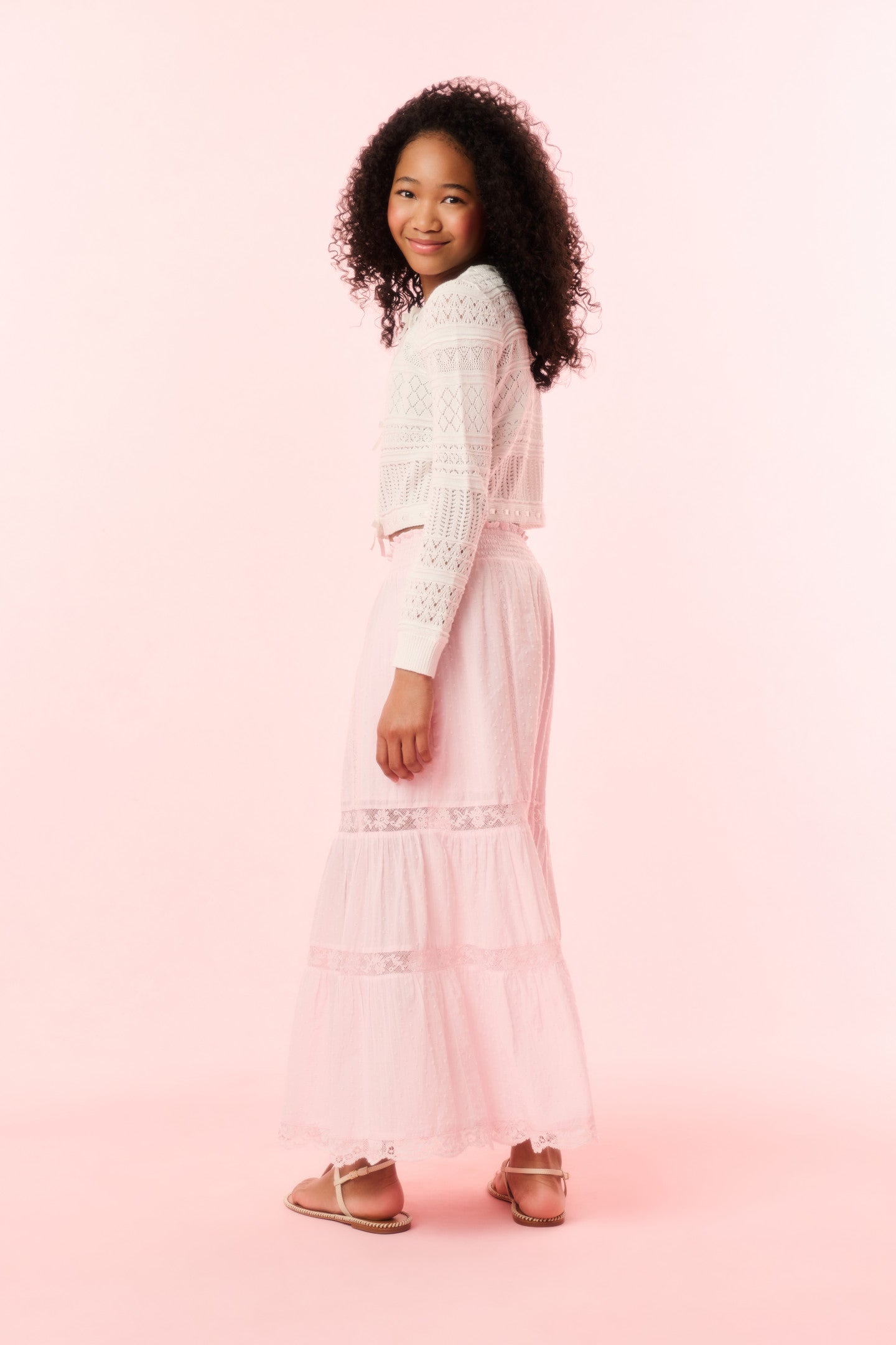 Girls' Donella Cotton Lace Trimmed Skirt - Soft & Comfortable A-Line Skirt for Toddler to Teen - Perfect for School, Parties & Special Occasions