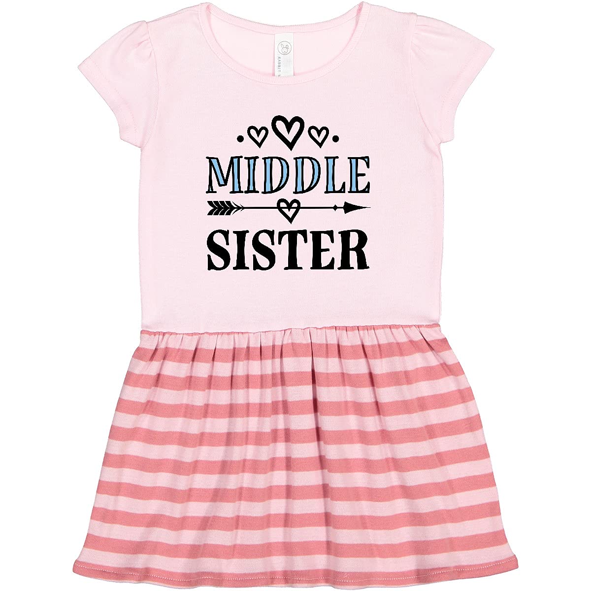 Inktastic Middle Sister Announcement Toddler Dress - Cute Baby Girl Outfit for Sibling Reveal & Family Photos | Perfect for Birth Announcements, Gender Reveals, and Special Occasions