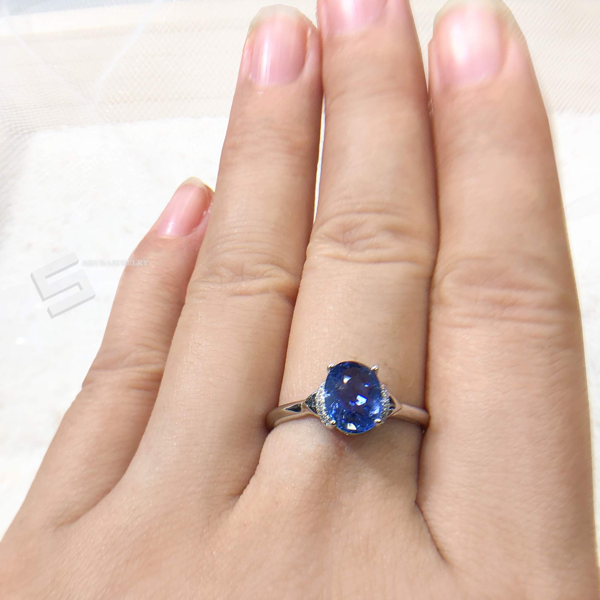 Certified Cornflower Blue Sapphire and Diamond 14KT Solid Gold Engagement Ring - Size 6.5, Promise Ring for Women, Perfect for Anniversaries, Proposals & Special Occasions