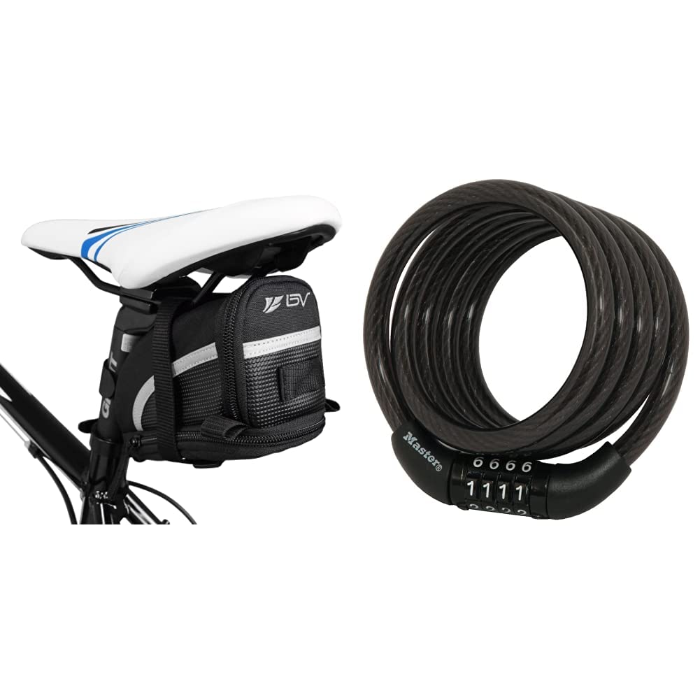 BV Bicycle Strap-On Saddle Bag - Waterproof Bike Seat Bag with Reflective Strip for Night Safety | Perfect Size Cycling Storage for Phone, Keys & Tools | Ideal for Road Bikes, Mountain Bikes & Commuting