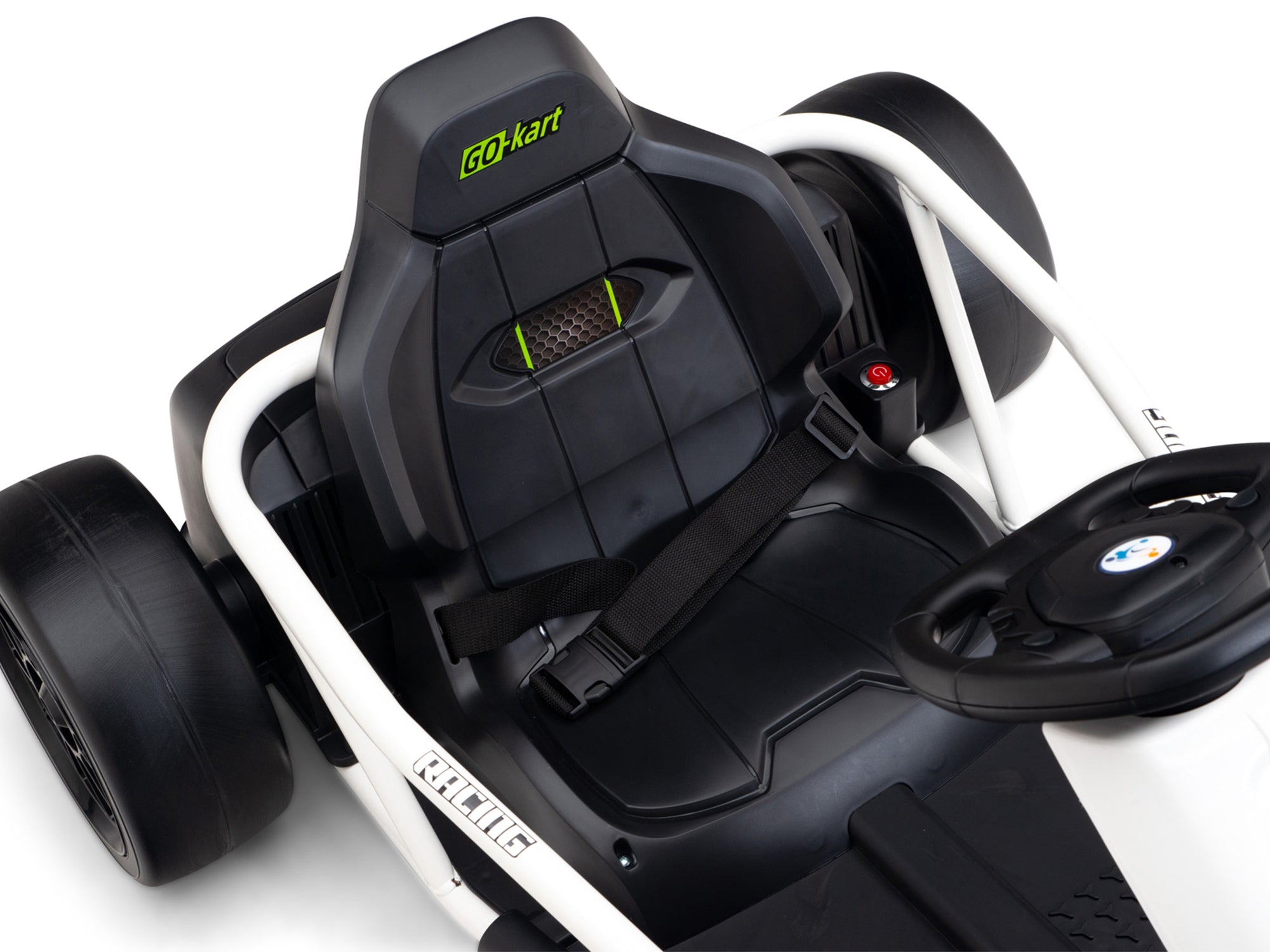 RIDINGTON 24V Kids Electric Go Kart with DRIFT Function - High Speed Ride On Car for Boys & Girls Ages 6-12 - White Off-Road Drifting Kart for Backyard, Park & Driveway Fun