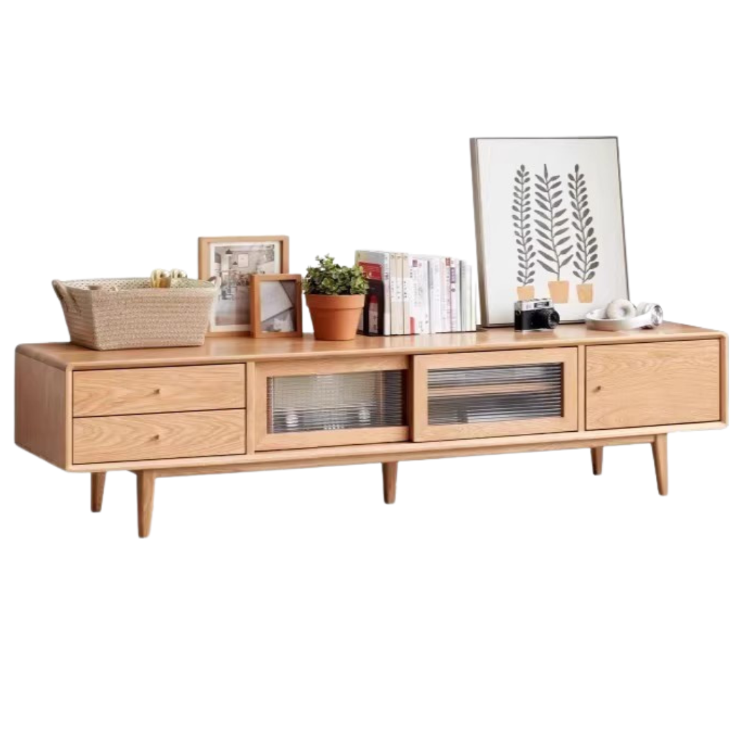 94.4x15.7x18.1 inch/ 240x40x46сm/ Natural Wood color/ sliding door TV cabinet