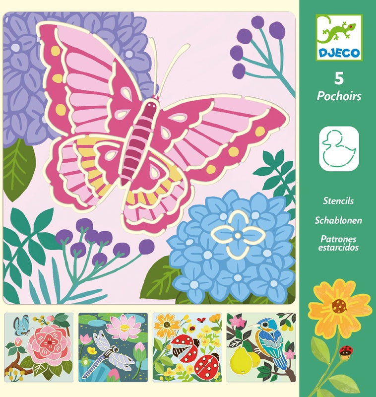 Garden Wings Stencils for DIY Home Decor - Butterfly & Floral Stencil Templates for Wall Painting, Furniture, Fabric & Crafts - Perfect for Bedroom, Nursery, Patio & Outdoor Projects