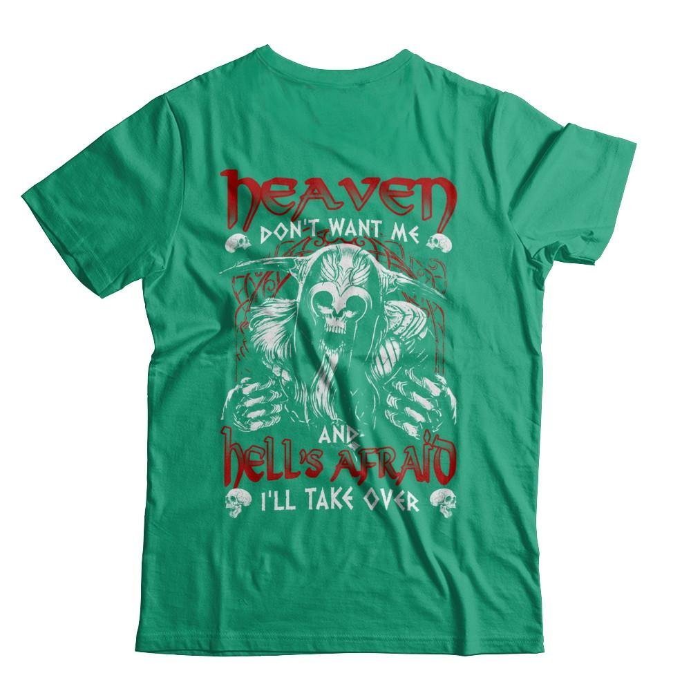 Men's Funny Sarcastic T-Shirt - 'Heaven Don't Want Me & Hell's Afraid' Short Sleeve Cotton Tee - Perfect for Casual Wear, Parties & Gifts