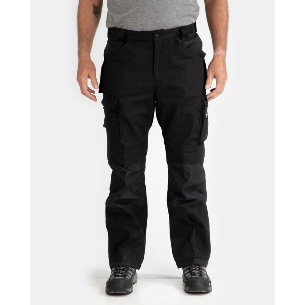 CAT Men's Trademark Work Pants - Durable & Comfortable Black C172 for Construction, Landscaping & Outdoor Work