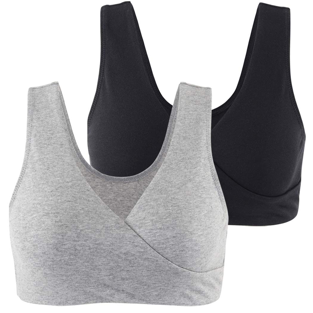 KUCI Maternity Nursing Bra - Wireless Cotton Breastfeeding Bra for Sleep & Comfort - Perfect for Pregnancy, Nursing and Postpartum Recovery