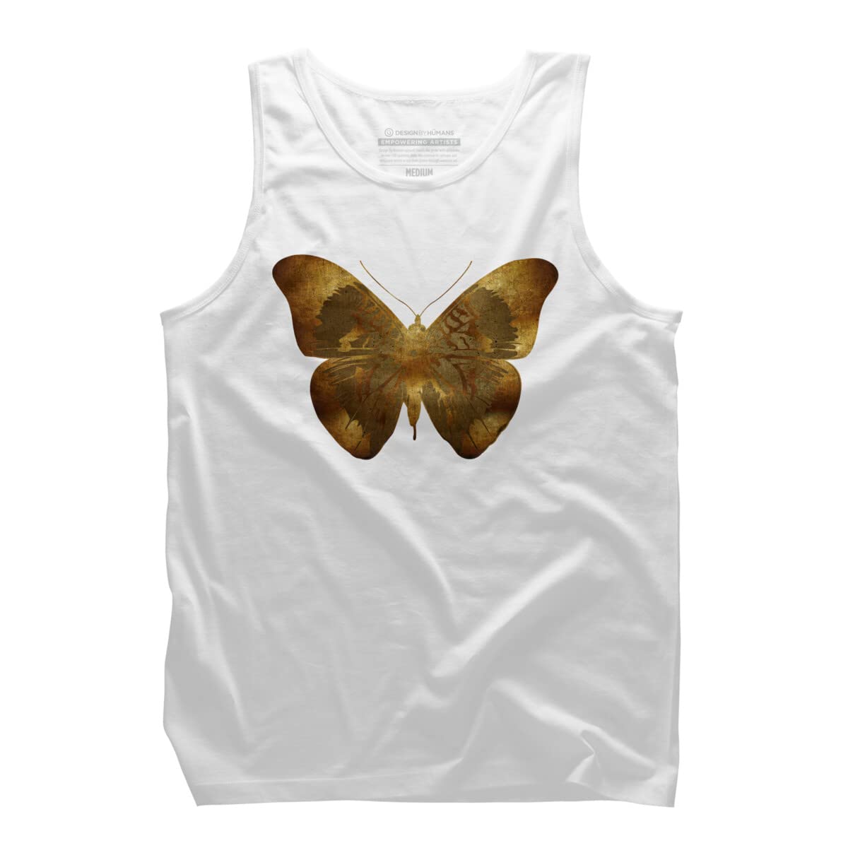 Design By Humans Men's Iron Butterfly Graphic Tank Top by Adamzworld - Soft Cotton Muscle Tee for Gym, Workout & Casual Wear