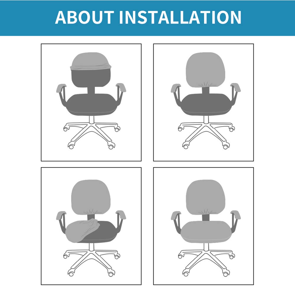 Printed Computer Office Chair Covers - Breathable Desk Chair Slipcovers for Home & Office (Grey & White) | Perfect for Task Chairs, Conference Rooms & Workspaces