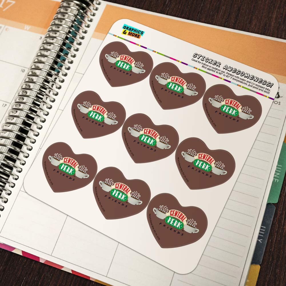 Friends TV Show Central Perk Logo Heart Shaped Planner Stickers - Perfect for Bullet Journals, Scrapbooking, DIY Crafts & Gift Decoration