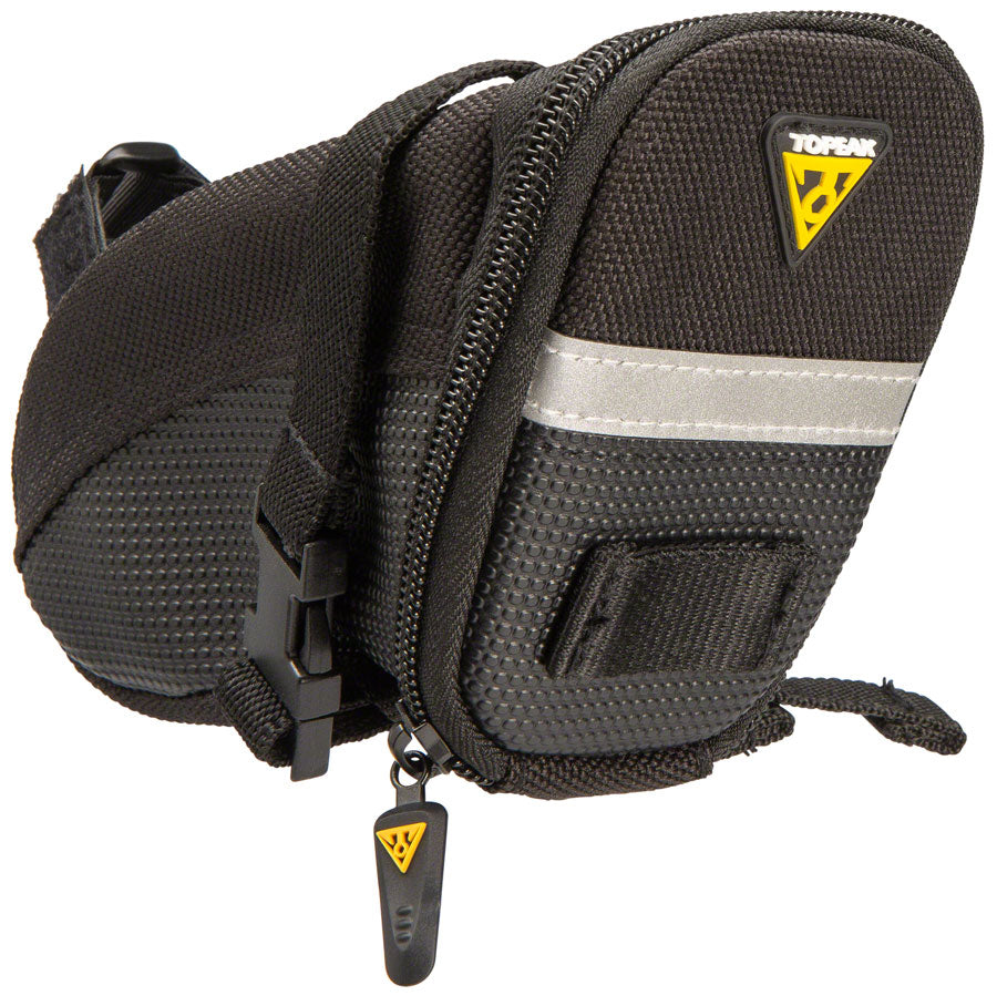 Topeak Aero Wedge Small Black Bicycle Seat Bag with Strap - Perfect for Road Bikes, Mountain Bikes & Cycling Commuters