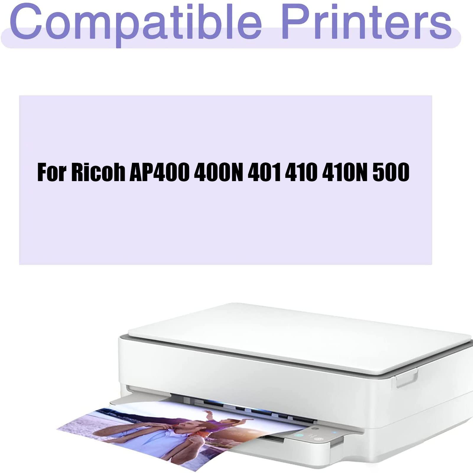RICOH AP400 Toner Replacement Cartridge - Compatible with Ricoh AP400, AP400N, AP401, AP410, AP410N, AP500 Printers - 15,000 Page Yield - Non-Damaging to Printer - Long-Lasting Performance (5% A4 Page Coverage) - Ideal for Office & Home Printing Needs
