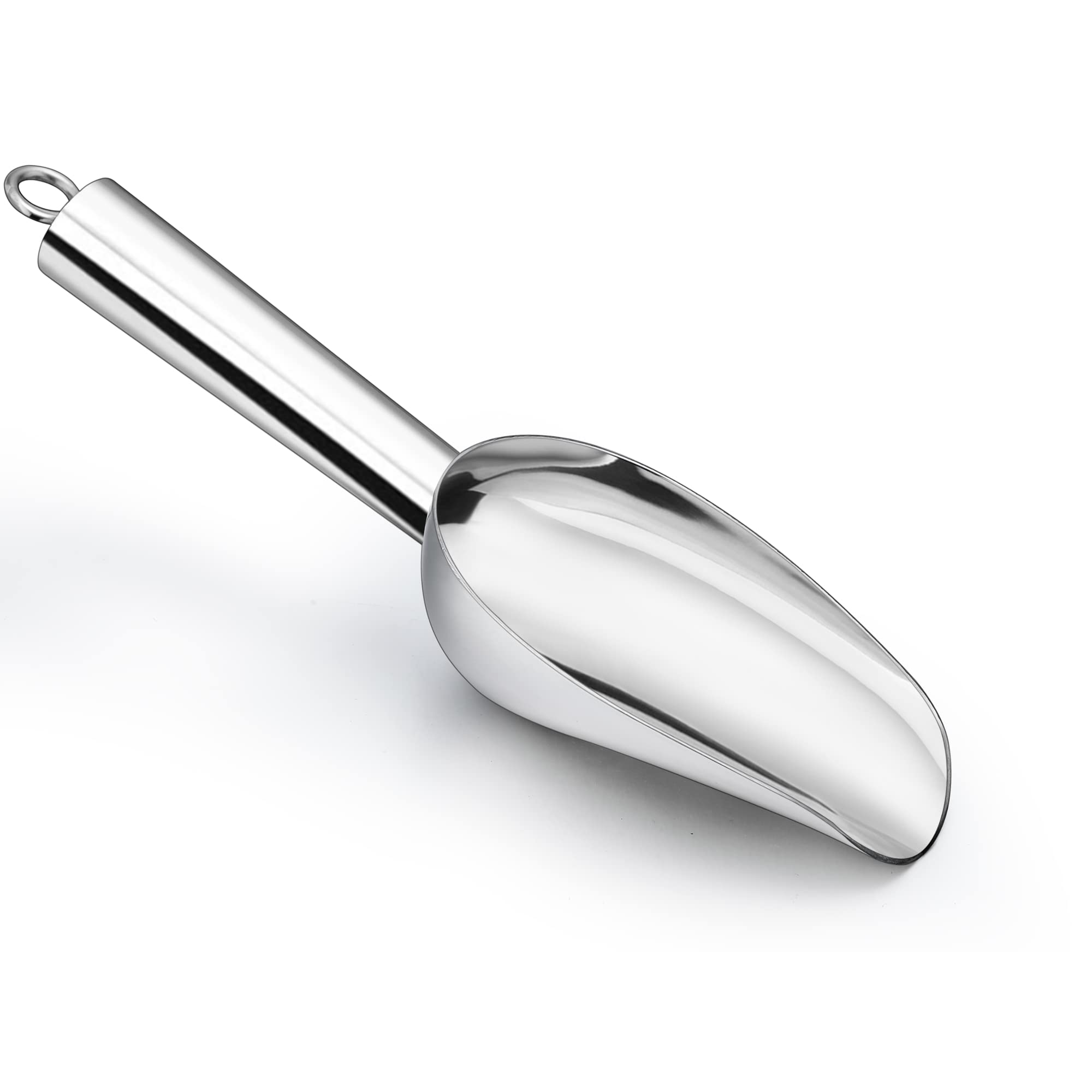 LIANYU Mini Ice Scoop - 3 Ounce Stainless Steel Food Scooper for Containers & Jars - Small Metal Scoop for Kitchen, Bar, Ice Cream & Coffee - Mirror Finish & Dishwasher Safe - Perfect for Serving, Measuring & Portioning