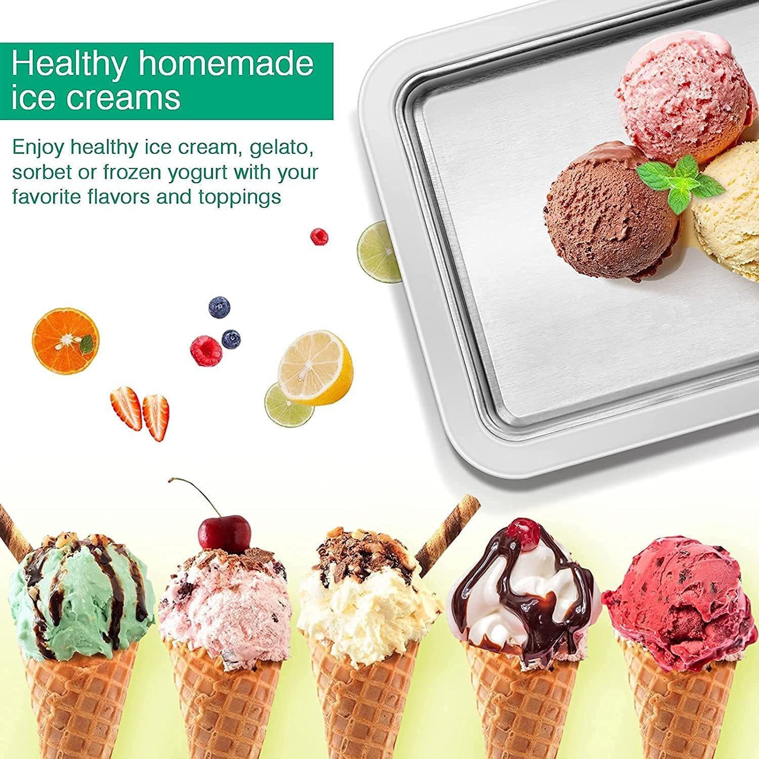 Best Electric Ice Cream Maker for Homemade Rolled Ice Cream - Fun DIY Dessert Maker for Kids & Family - Perfect for Parties, Summer Treats & Indoor Activities