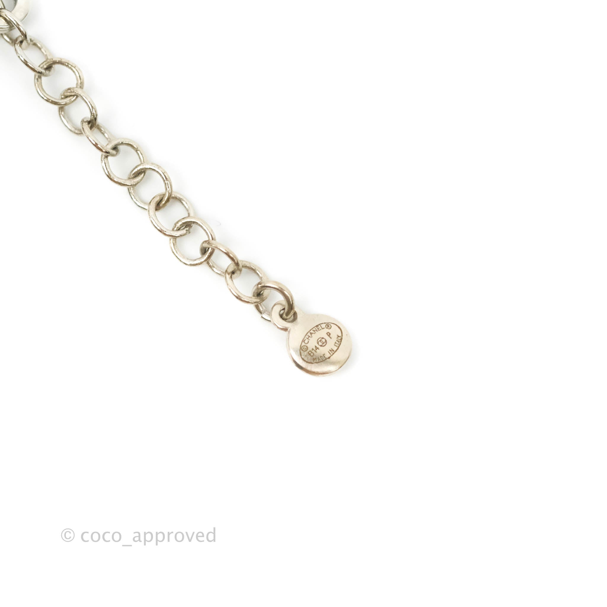 Chanel CC Resin Black Bead Necklace with Silver Tone 14P - Elegant Fashion Jewelry for Women, Perfect for Parties, Weddings & Special Occasions