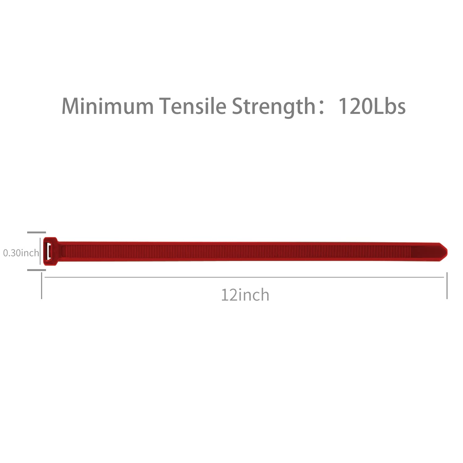 XINGO 100-Pack 12-Inch Heavy Duty Cable Zip Ties - 120 lbs Tensile Strength, Self-Locking Plastic Wire Ties for Indoor & Outdoor Use (Red) - Perfect for Organizing Cables, Bundling Wires, and Securing Items in Home, Office, and Garden