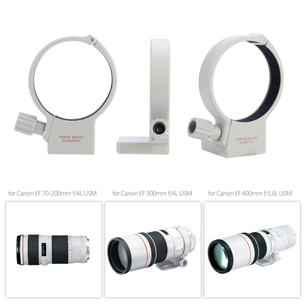 Professional Metal Lens Tripod Mount Ring Collar - Compatible with Canon 70-200mm f/4L USM, 70-200mm F4/F4L USM, 300mm f/4L USM & 400mm f/5.6L USM - Perfect for Photography, Videography & Travel Shooting