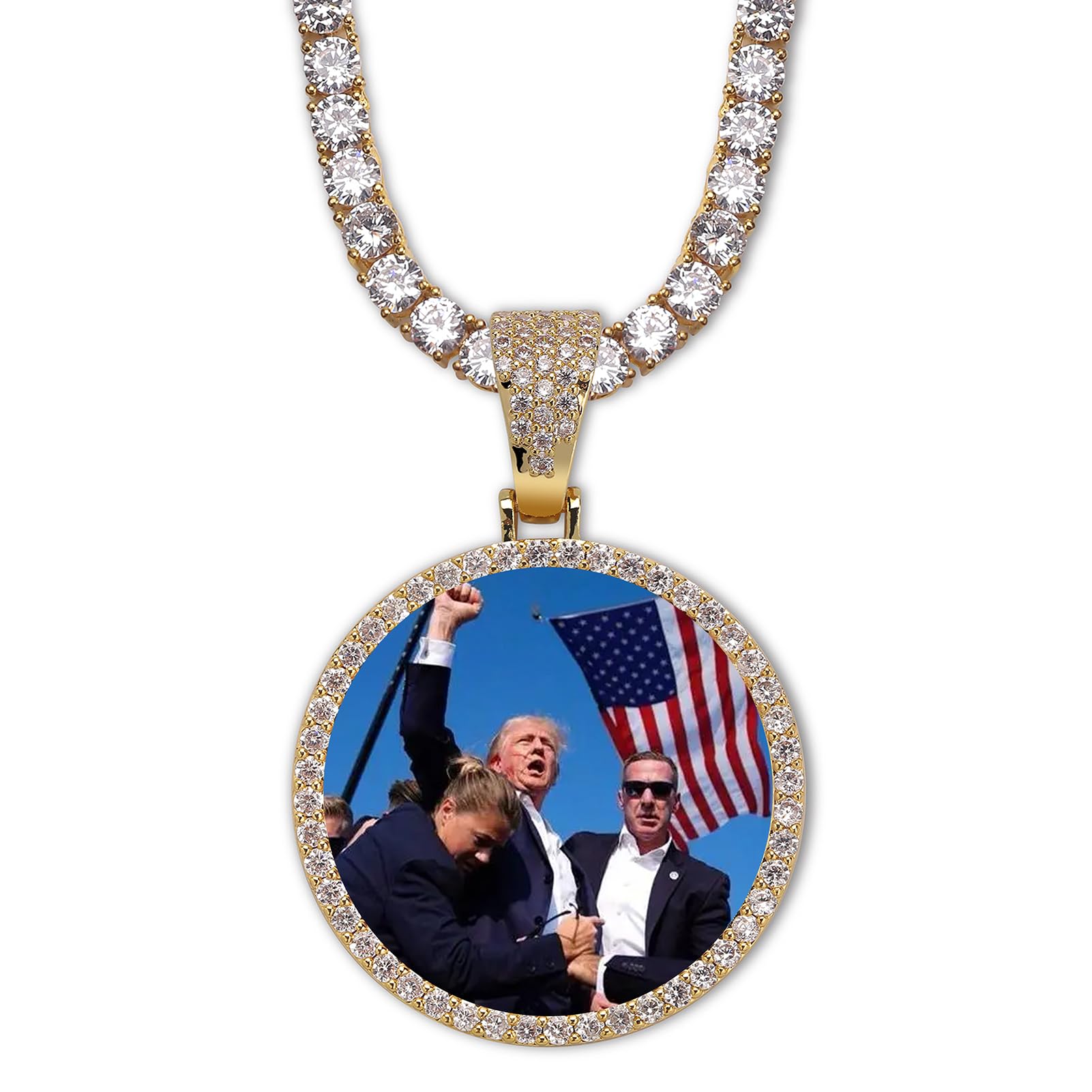18K Gold Plated Custom Photo Necklace - Personalized Picture Pendant Jewelry for Men & Women - Perfect Memorial Gift for Anniversaries, Birthdays & Valentine's Day