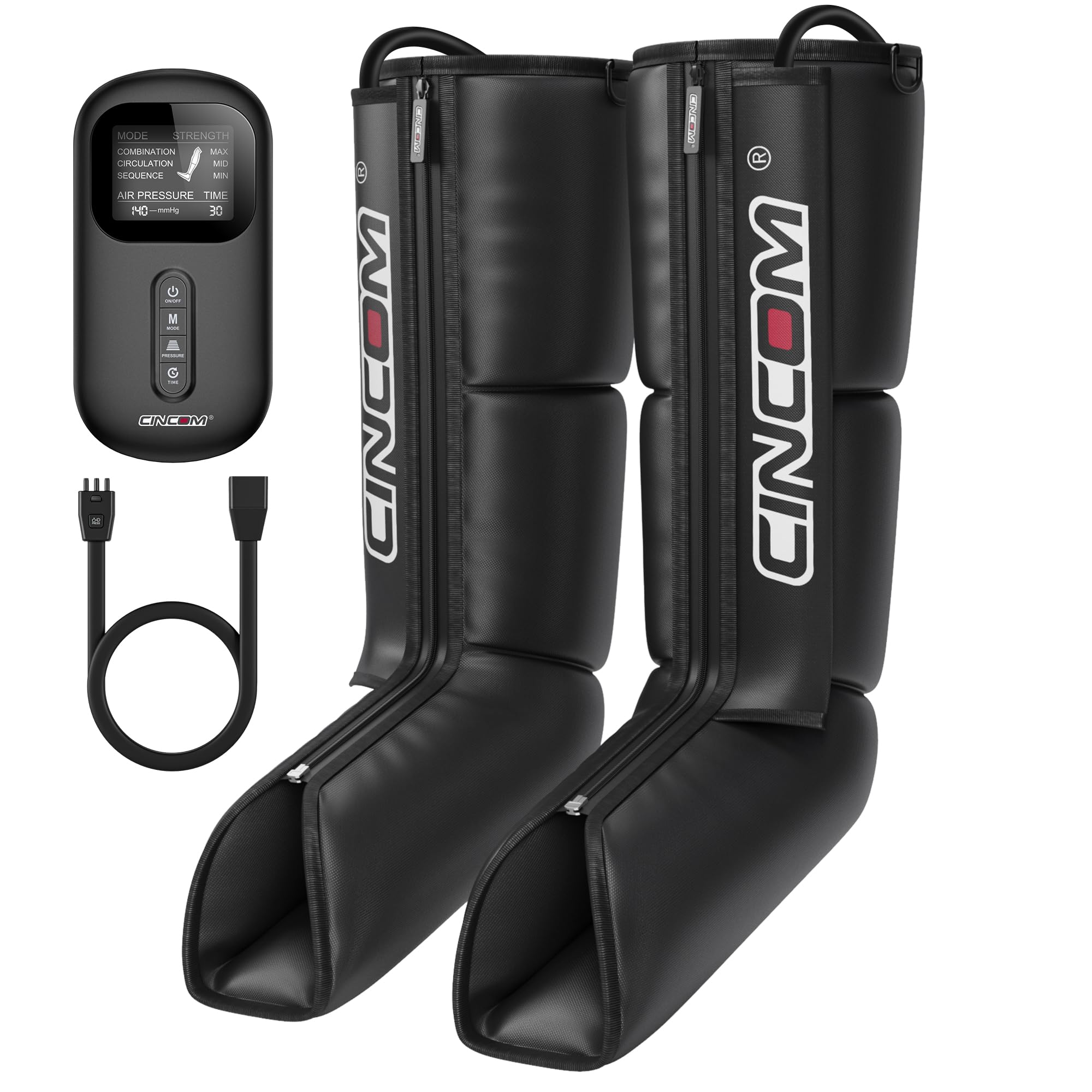 CINCOM Air Compression Leg Massager for Circulation, Pain Relief & Swelling - Relaxing Recovery Boots for Athletes, Edema Relief, Perfect Gift for Mom & Dad - FSA HSA Eligible - Ideal for Post-Workout Recovery, Travel & Home Use