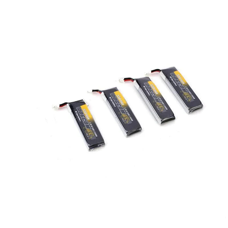 DOGCOM 550mAh 150C 1S 3.7V LiPo Battery with BT2.0/PH2.0 Connector - 4 Pack for FPV Drones, RC Cars, and Mini Quadcopters - Perfect for Long Flight Time and High Performance