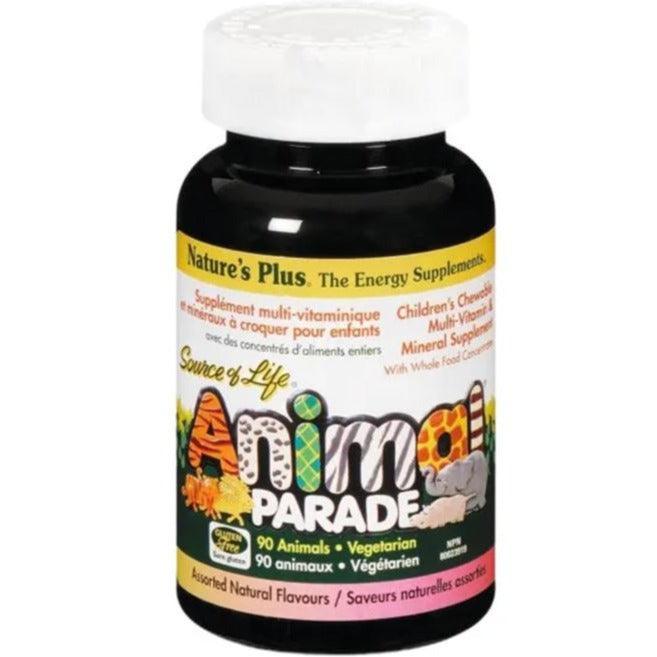 Nature's Plus Animal Parade Children's Chewable Multi-Vitamin - 90 Assorted Fruit Flavored Tablets for Kids' Immune Support & Daily Nutrition | Perfect for Picky Eaters & School Lunchboxes