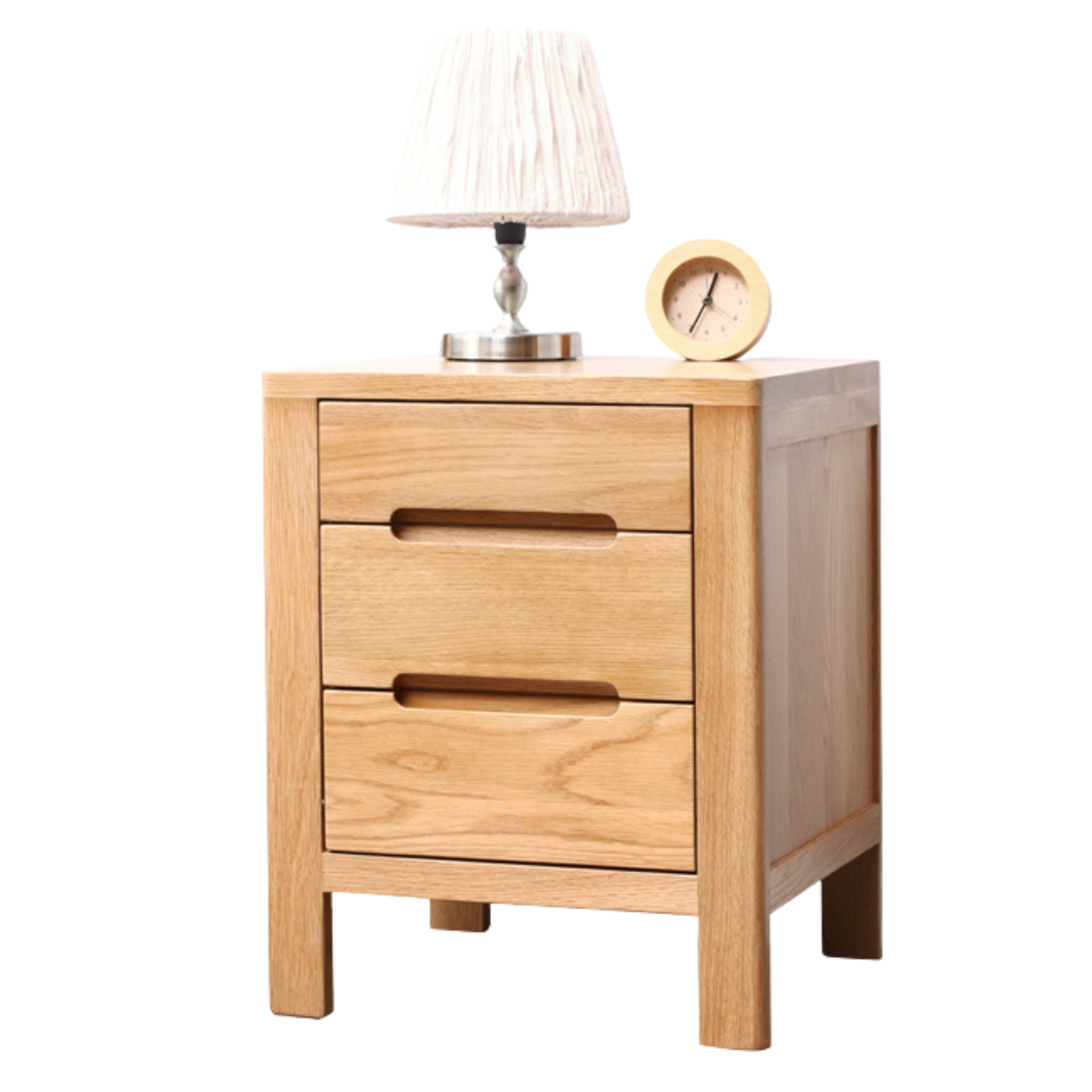 Solid Oak Wood Nightstand with Drawer - Rustic Bedside Table for Bedroom, Living Room & Office - Durable & Stylish Furniture for Home Decor