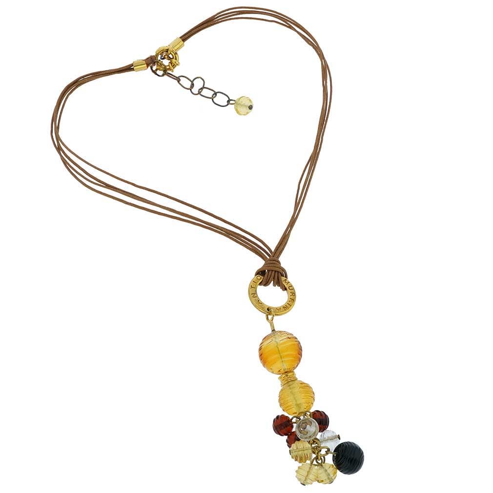Venetian Murano Glass Teti Necklace in Golden Brown - Handcrafted Italian Jewelry for Women, Gift for Her, Perfect for Weddings & Special Occasions