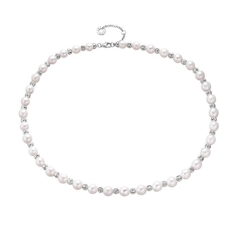 Elegant S925 Sterling Silver Baroque Pearl Necklace for Women - Perfect for Weddings, Parties & Special Occasions