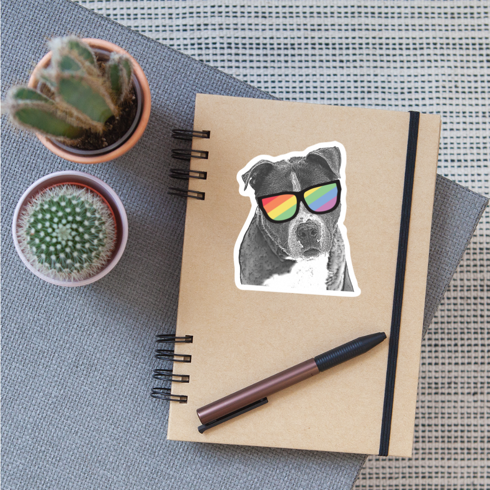 Pride Dog Sticker - Colorful LGBTQ+ Pet Decal for Laptops, Water Bottles & Notebooks - Show Your Support with Cute Dog Pride Stickers