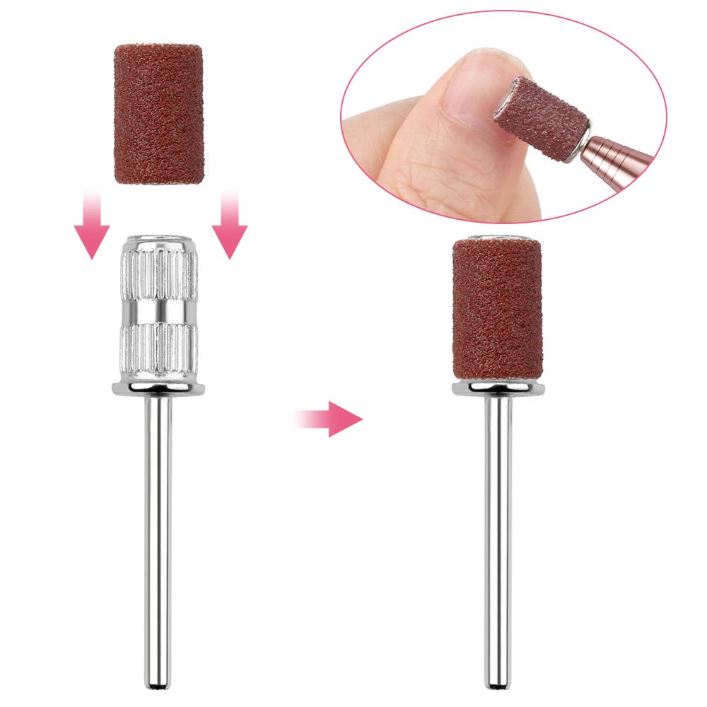 3 Pack Diamond Nail Grinding Bits Set for Electric Nail Drill - Professional Manicure & Pedicure Kit with Sanding Bands (Silver & Pale) - Perfect for Home Salon, Nail Art & Professional Nail Care