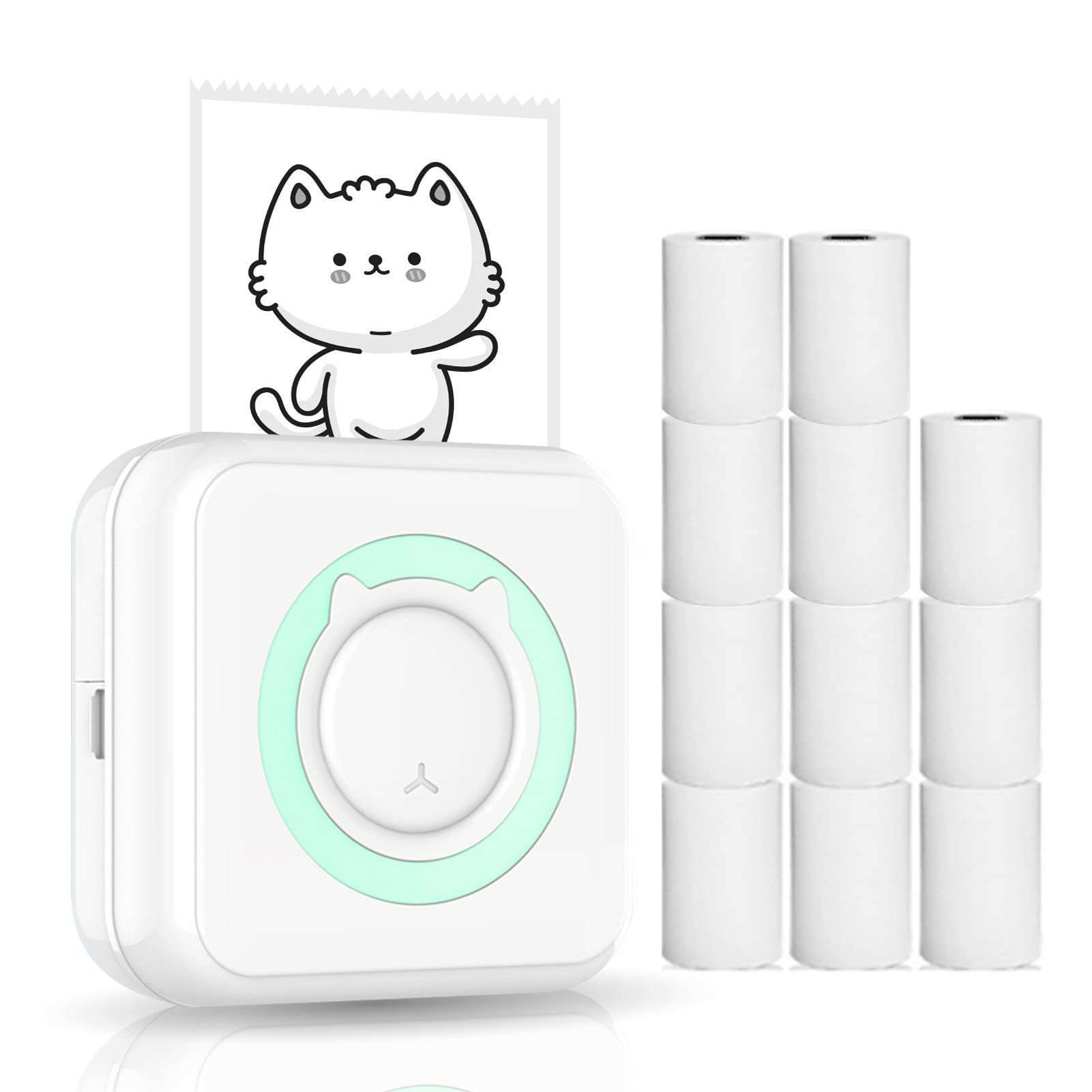 BRAWL ATHLETIX All-in-One Wireless Photo Printer - Portable Mini Printer with Bluetooth, Compatible with iOS & Android Smartphones - Includes 11 Paper Rolls (57mm) - Perfect for Travel, Parties, and Instant Photo Printing