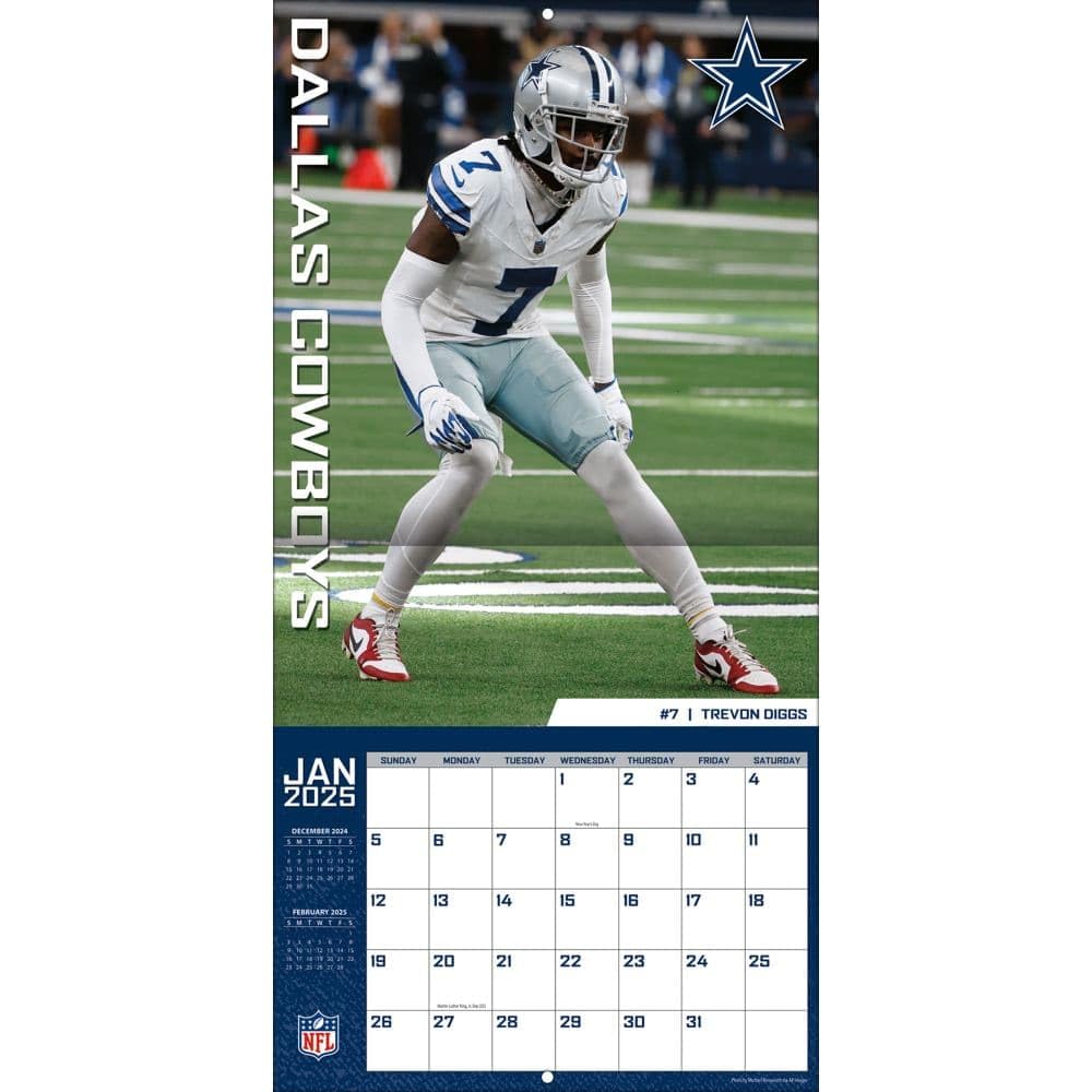 NFL Dallas Cowboys 2025 Mini Wall Calendar - 7
