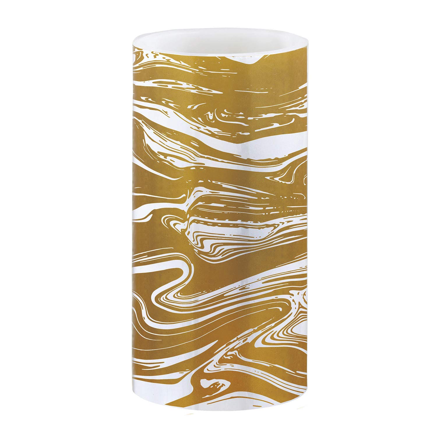Decorative LED Pillar Candle with Timer - 4 x 8 Inch Watercolor Design for Home Decor, Romantic Dinners & Wedding Centerpieces | Creative Brands Heartfelt Collection