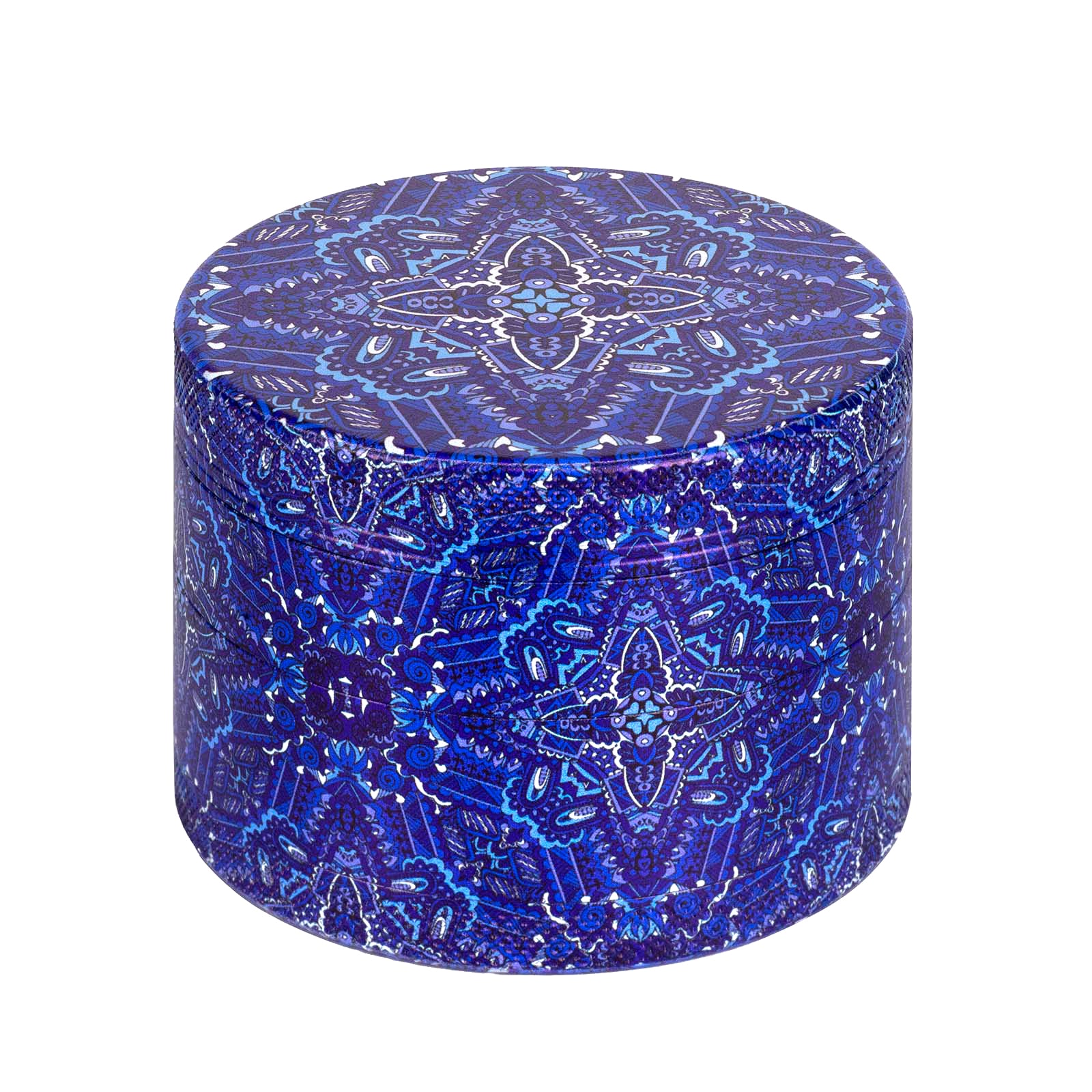 75MM 4 Layer Mandala Pattern Herb Grinder - Premium Metal Spice Crusher for Tobacco, Herbs & Spices | Perfect for Rolling, Smoking & Kitchen Use