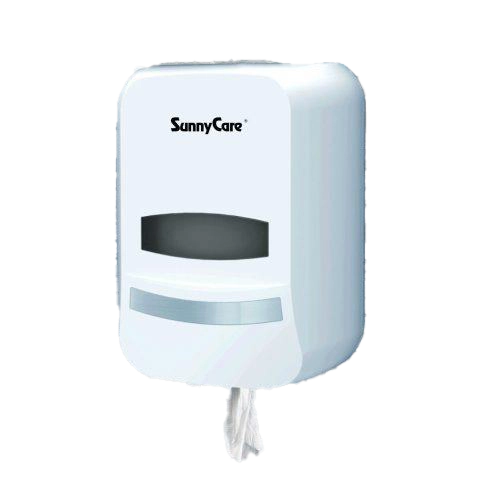 Universal White Center Pull Towel Dispenser for Kitchen, Bathroom & Office | Heavy-Duty Paper Towel Holder