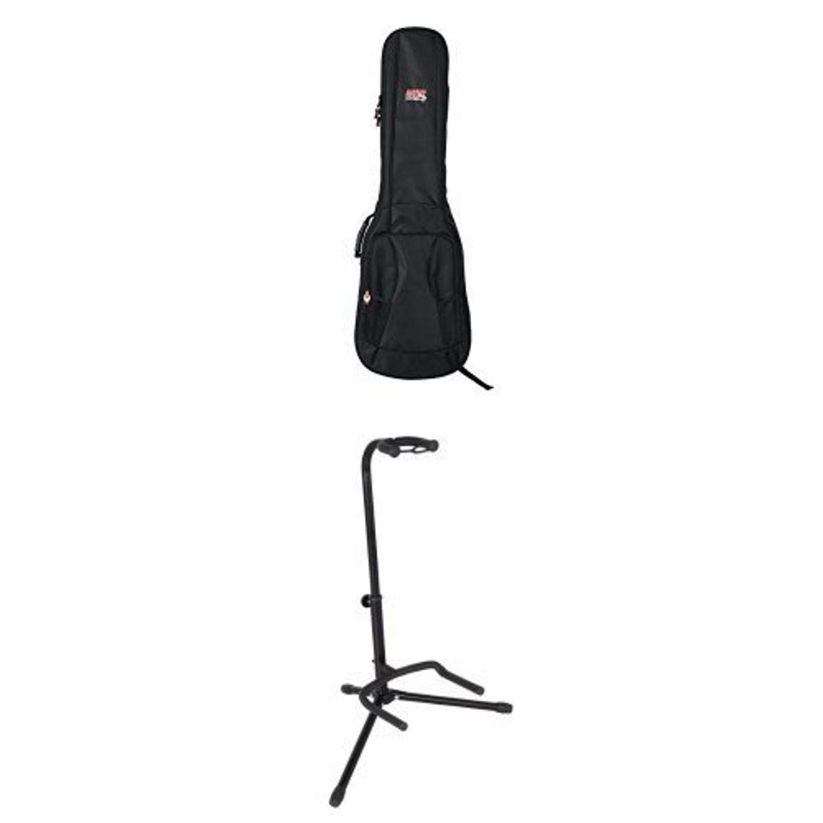 Gator Cases 4G Series Padded Bass Guitar Gig Bag with Gator Fraweworks Single Guitar Stand - Durable Protection for Bass Guitars During Travel & Storage | Perfect for Musicians, Gigging & Home Use